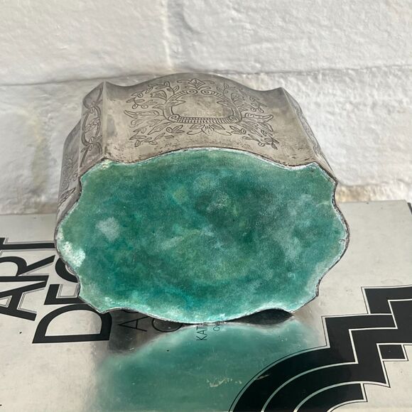 Vintage Godinger Silver-Plated Jewelry Box with Red Velvet Lining - Picture 9 of 11